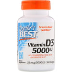 Doctor's Best, Vitamin D3, 125 mcg (5000 IU), 360 Softgels - The Supplement Shop
