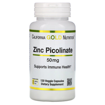 California Gold Nutrition, Zinc Picolinate, 50 mg, 120 Veggie Capsules