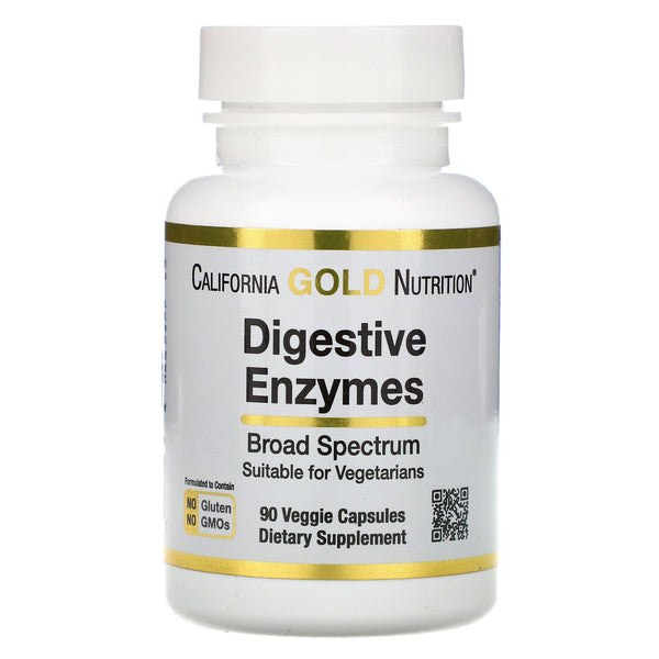 California Gold Nutrition, Digestive Enzymes, Broad Spectrum, 90 Veggie Capsules - The Supplement Shop