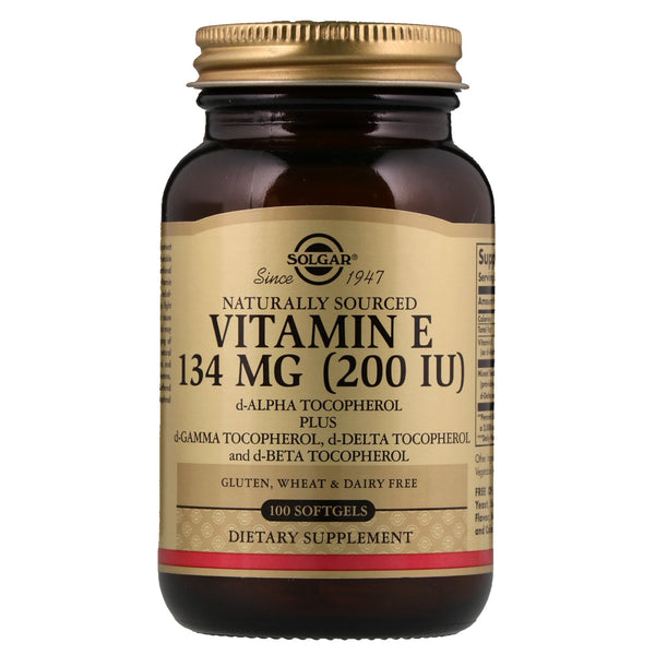 Solgar, Naturally Sourced Vitamin E, 134 mg (200 IU), 100 Softgels - The Supplement Shop