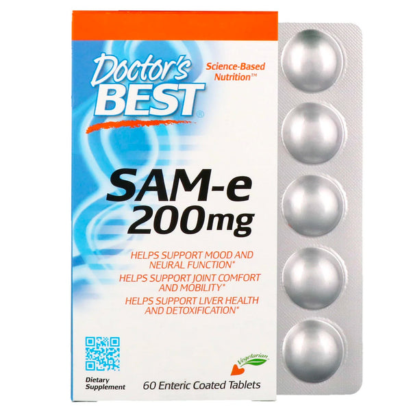 Doctor's Best, SAM-e, 200 mg, 60 Enteric Coated Tablets - The Supplement Shop