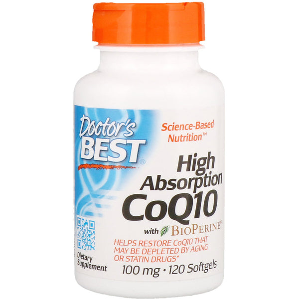 Doctor's Best, High Absorption CoQ10 with BioPerine, 100 mg, 120 Softgels - The Supplement Shop
