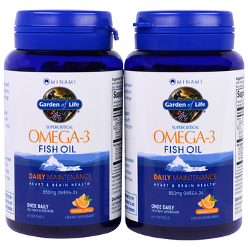 Minami Nutrition, Supercritical, Omega-3 Fish Oil, 850 mg, Orange Flavor, 120 Softgels Each