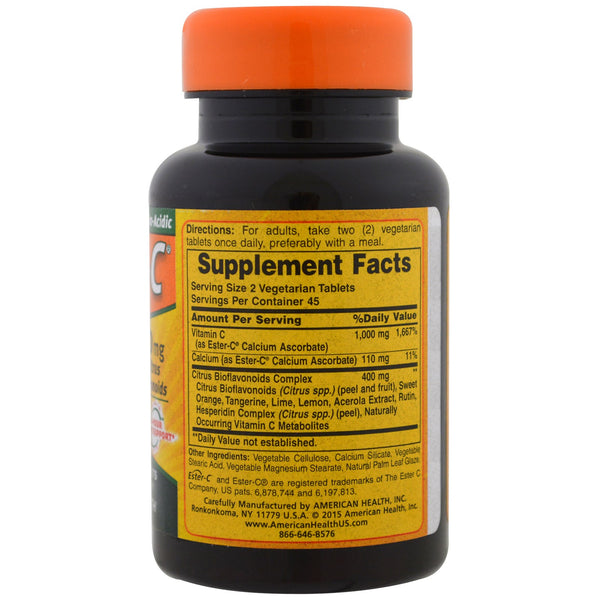 American Health, Ester-C, 500 mg, 90 Vegetarian Tablets - The Supplement Shop