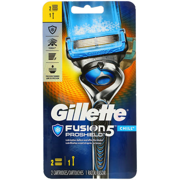 Gillette, Fusion5 Proshield, Chill, 1 Razor + 2 Cartridges