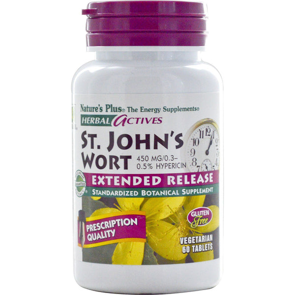 Nature's Plus, Herbal Actives, St. John's Wort, 450 mg, 60 Vegetarian Tablets - The Supplement Shop