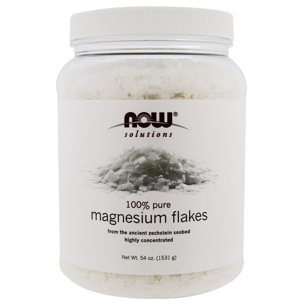 Now Foods, Solutions, Magnesium Flakes, 100% Pure, 3.37 lbs (1531 g) - The Supplement Shop