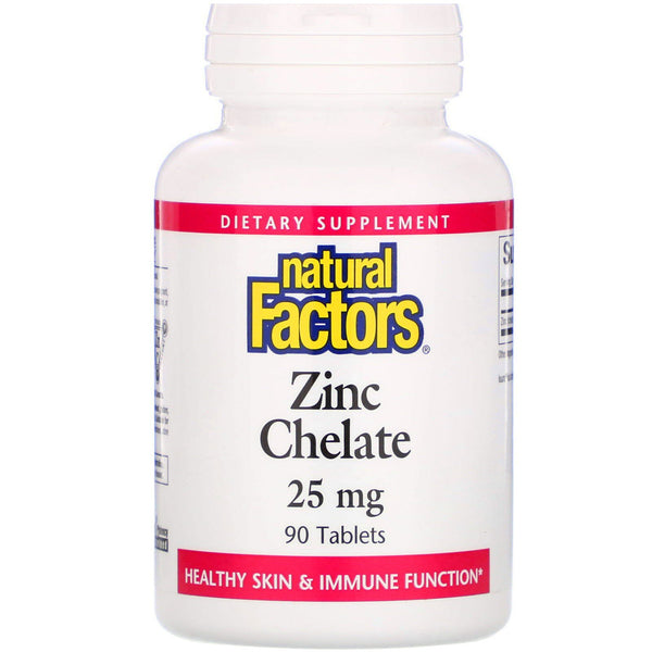 Natural Factors, Zinc Chelate, 25 mg, 90 Tablets - The Supplement Shop