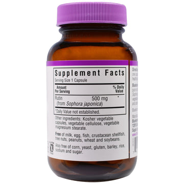 Bluebonnet Nutrition, Rutin, 500 mg, 50 Vegetable Capsules