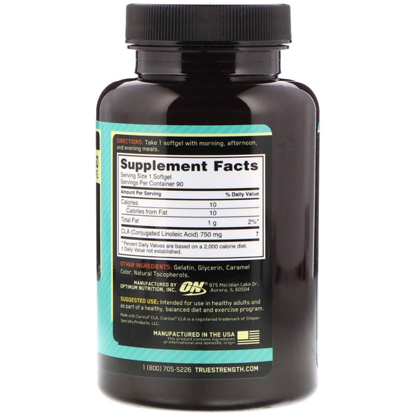 Optimum Nutrition, CLA, 750 mg, 90 Softgels - The Supplement Shop