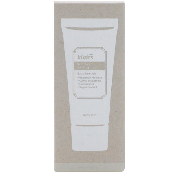 Dear, Klairs, Rich Moist Soothing Cream, 2 oz (60 ml) - The Supplement Shop