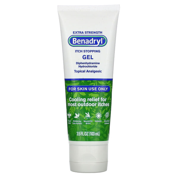 Benadryl, Extra Strength, Itch Stopping Gel, 3.5 fl oz (103 ml) - The Supplement Shop