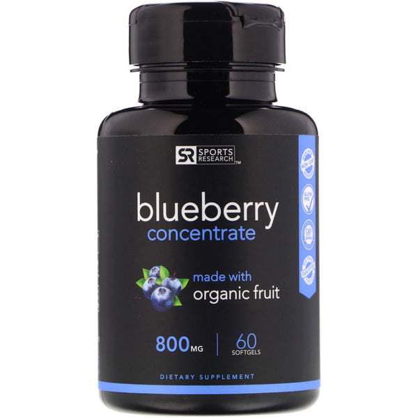 Sports Research, Blueberry Concentrate, 800 mg, 60 Softgels - The Supplement Shop