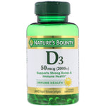 Nature's Bounty, D3, Immune Health, 50 mcg (2,000 IU), 240 Rapid Release Softgels - The Supplement Shop