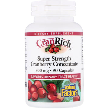 Natural Factors, CranRich, Super Strength, Cranberry Concentrate, 500 mg, 90 Capsules