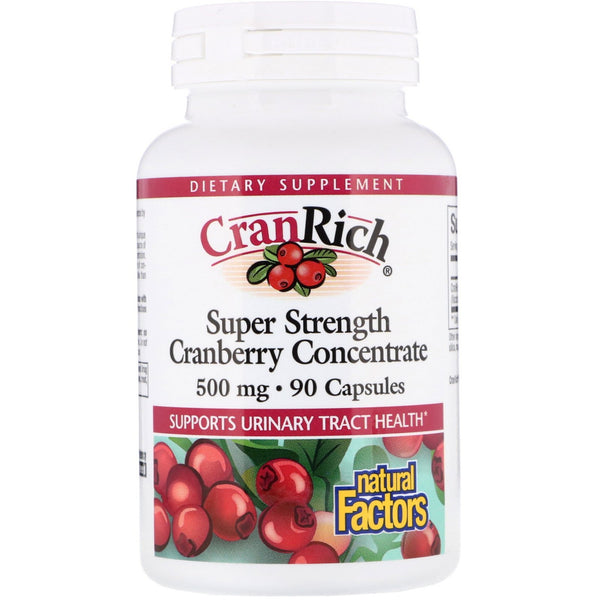 Natural Factors, CranRich, Super Strength, Cranberry Concentrate, 500 mg, 90 Capsules - The Supplement Shop