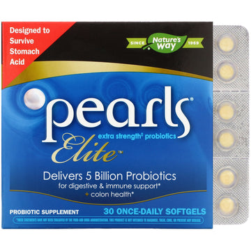 Nature's Way, Pearls Elite, Extra Strength Probiotics, 30 Once-Daily Softgels