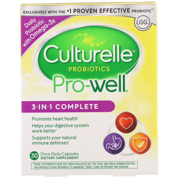 Culturelle, Probiotics, Pro-Well, 3-in-1 Complete, 30 Once Daily Capsules - The Supplement Shop