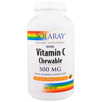Solaray, Vitamin C, Chewable, Natural Orange Flavor, 500 mg, 100 Wafers - The Supplement Shop