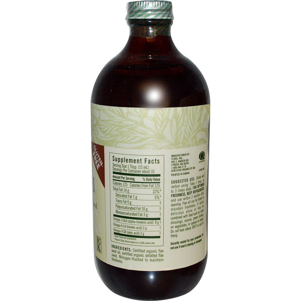 Flora, Certified Organic, High Lignan Flax Oil, 17 fl oz (500 ml) - The Supplement Shop