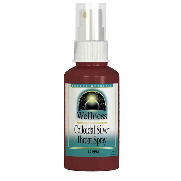Source Naturals, Wellness, Colloidal Silver Throat Spray, 30 PPM, 2 fl oz (59.14 ml) - The Supplement Shop