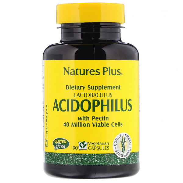 Nature's Plus, Acidophilus, Lactobacillus, 90 Vegetarian Capsules - The Supplement Shop