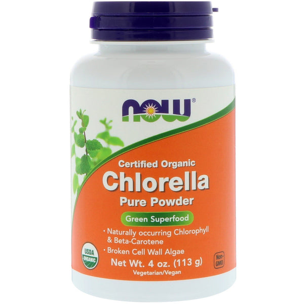Now Foods, Certified Organic Chlorella, Pure Powder, 4 oz (113 g) - The Supplement Shop