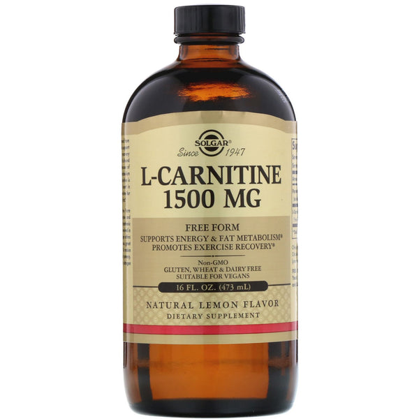 Solgar, L-Carnitine, Natural Lemon, 1,500 mg, 16 fl oz (473 ml) - The Supplement Shop