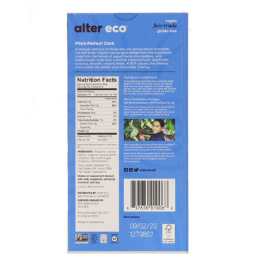 Alter Eco, Organic Dark Chocolate Bar, Classic Blackout, 85% Cocoa, 2.82 oz (80 g)