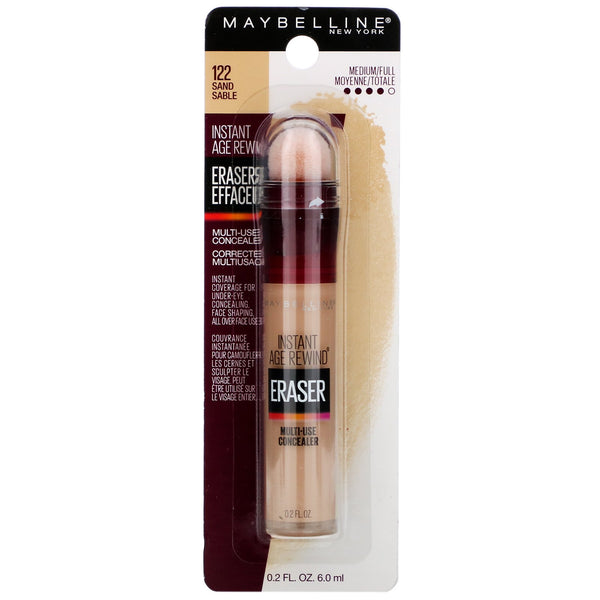 Maybelline, Instant Age Rewind, Multi-Use Concealer, 122 Sand, 0.2 fl oz (6.0 ml) - The Supplement Shop