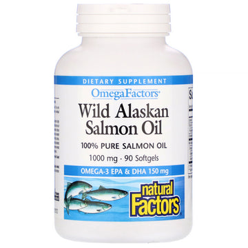 Natural Factors, Wild Alaskan Salmon Oil, 1,000 mg, 90 Softgels