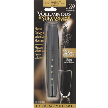 L'Oreal, Voluminous Extra-Volume Collagen Mascara, 680 Blackest Black, 0.34 fl oz (10 ml)