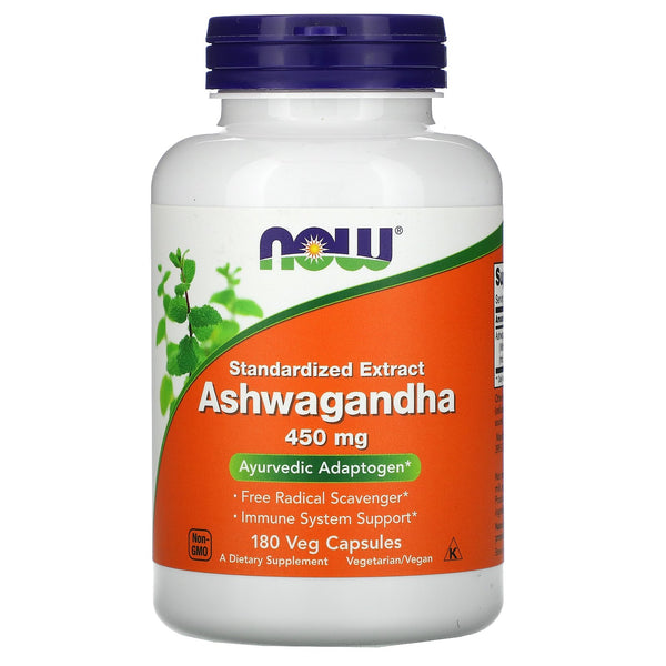 NOW Foods, Standardized Extract Ashwagandha, 450 mg, 180 Veg Capsules