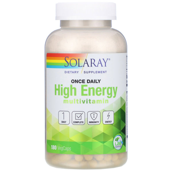 Solaray, Once Daily High Energy, Multivitamin, 180 VegCaps - The Supplement Shop