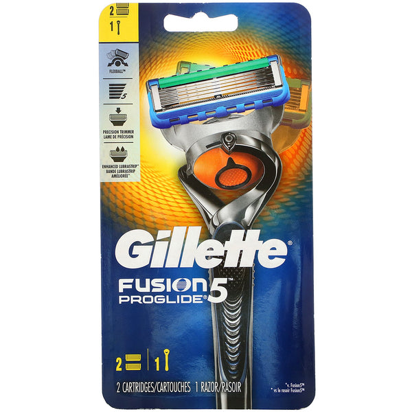 Gillette, Fusion5 Proglide, 1 Razor + 2 Cartridges - The Supplement Shop