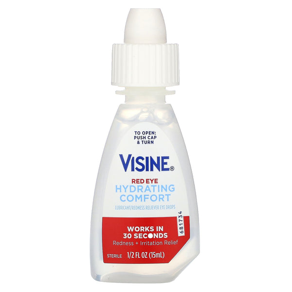 Visine, Red Eye Hydrating Comfort, Lubricant/Redness Reliever Eye Drops, 1/2 fl oz (15 ml) - The Supplement Shop