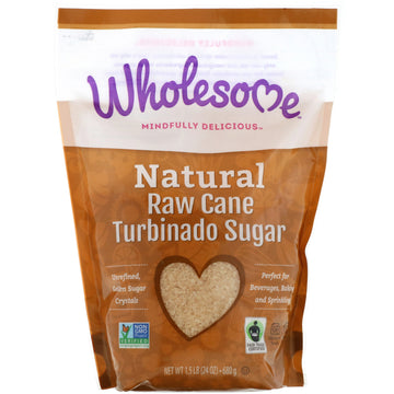 Wholesome , Natural Raw Cane, Turbinado Sugar, 1.5 lbs (24 oz.) - 680 g