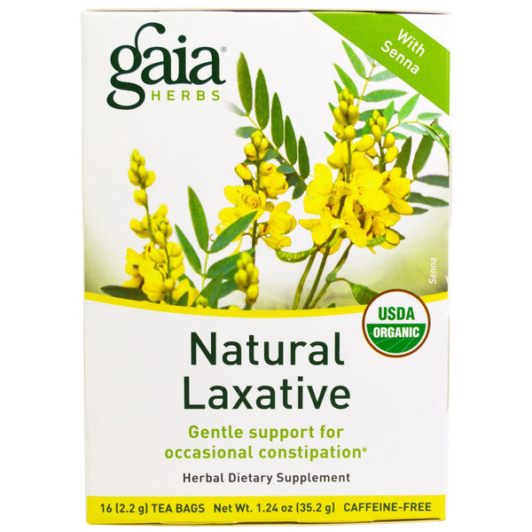 Gaia Herbs, Natural Laxative, Caffeine-Free, 16 Tea Bags, 1.24 oz (35.2 g) - The Supplement Shop