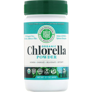 Green Foods , Organic Chlorella Powder, 2.1 oz (60 g)