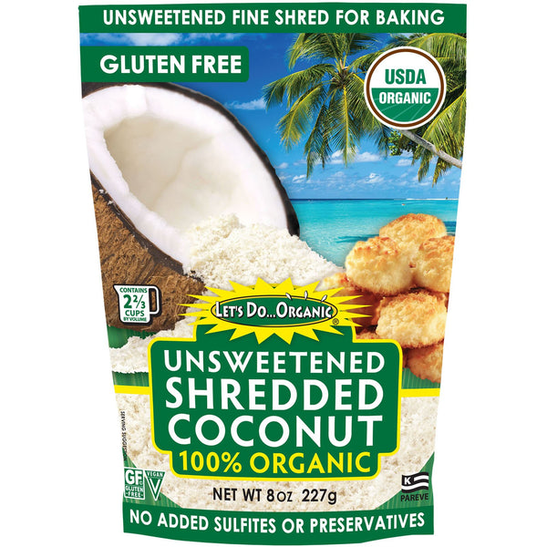 Edward & Sons, Let's Do Organic, 100% Organic Unsweetened Shredded Coconut, 8 oz (227 g) - The Supplement Shop