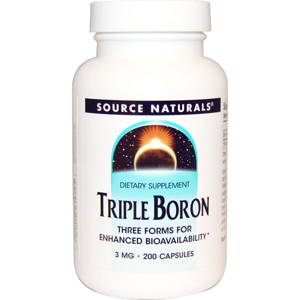 Source Naturals, Triple Boron, 3 mg, 200 Capsules - The Supplement Shop