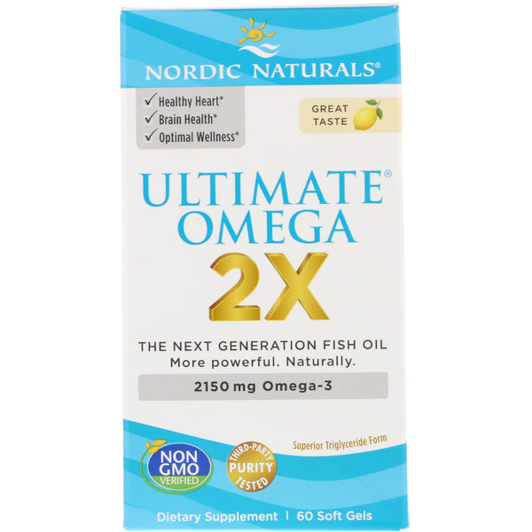 Nordic Naturals, Ultimate Omega 2X, Lemon, 60 Softgels - The Supplement Shop