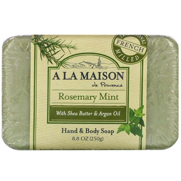 A La Maison de Provence, Hand & Body Bar Soap, Rosemary Mint , 8.8 oz (250 g) - The Supplement Shop