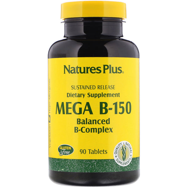 Nature's Plus, Mega B-150, Balanced B-Complex, 90 Tablets - The Supplement Shop