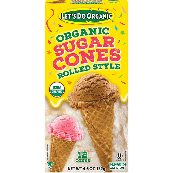 Edward & Sons, Edward & Sons, Let's Do Organic, Organic Sugar Cones, Rolled Style, 12 Cones - The Supplement Shop
