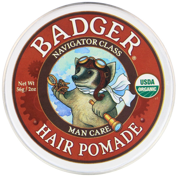 Badger Company, Organic, Hair Pomade, Navigator Class, 2 oz (56 g) - The Supplement Shop