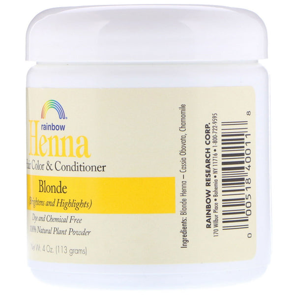 Rainbow Research, Henna, Hair Color and Conditioner, Blonde, 4 oz (113 g) - The Supplement Shop