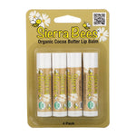 Sierra Bees, Organic Lip Balms, Cocoa Butter, 4 Pack, .15 oz (4.25 g) Each - The Supplement Shop