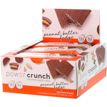 BNRG, Power Crunch Protein Energy Bar, Peanut Butter Fudge, 12 Bars, 1.4 oz (40 g) Each