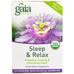 Gaia Herbs, Sleep & Relax, Caffeine-Free, 16 Tea Bags, 0.96 oz (27.2 g)